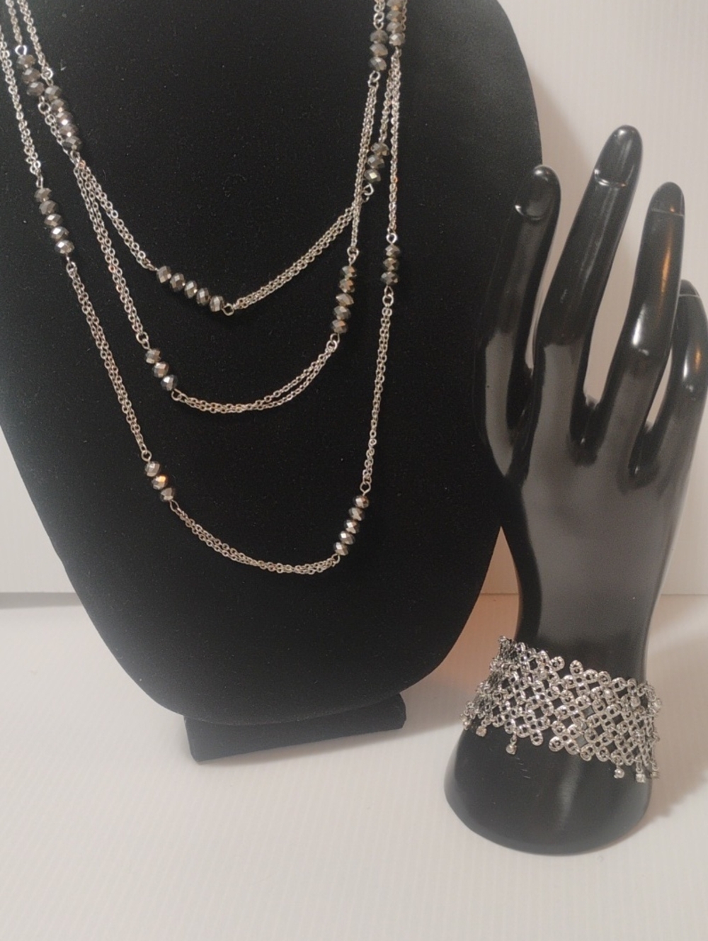 Silver-Tone Multi-Strand Beaded Necklace - Women's Jewelry